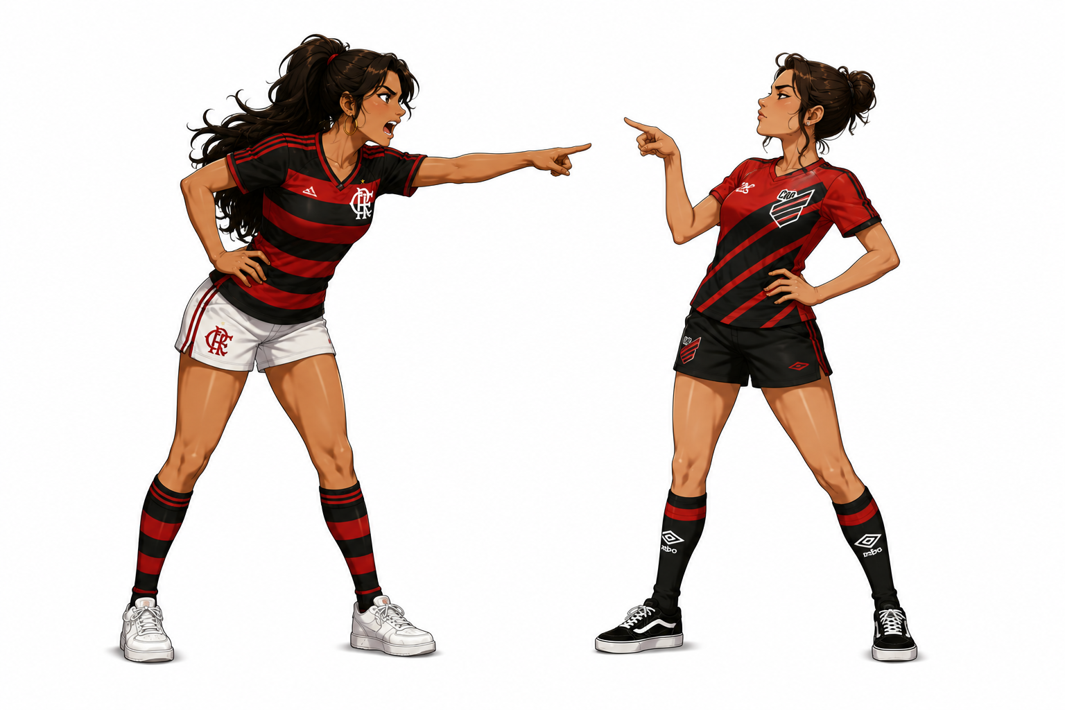 Personagens anime de Athletico-PR x Flamengo
