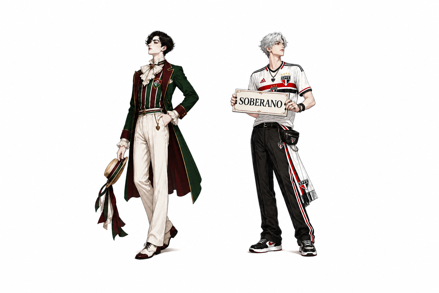 Personagens anime de Fluminense x SÃ£o Paulo