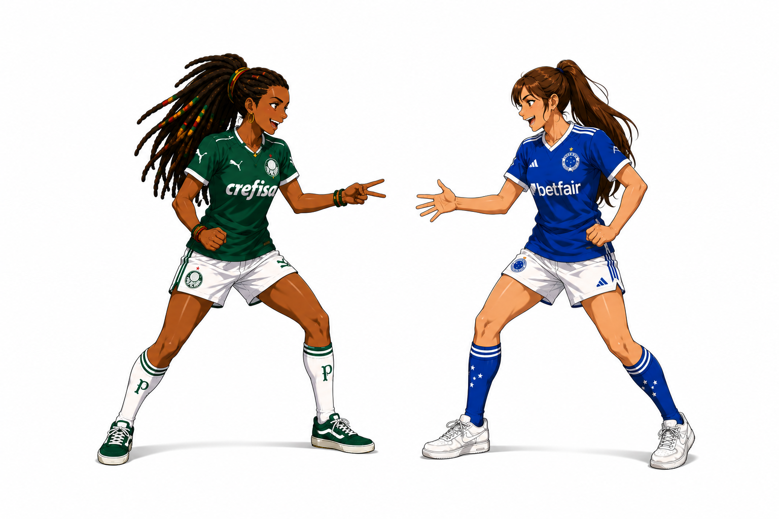 Personagens anime de Palmeiras x Cruzeiro