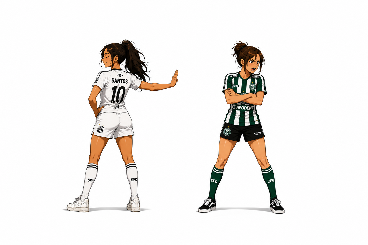 Personagens anime de Santos x Coritiba