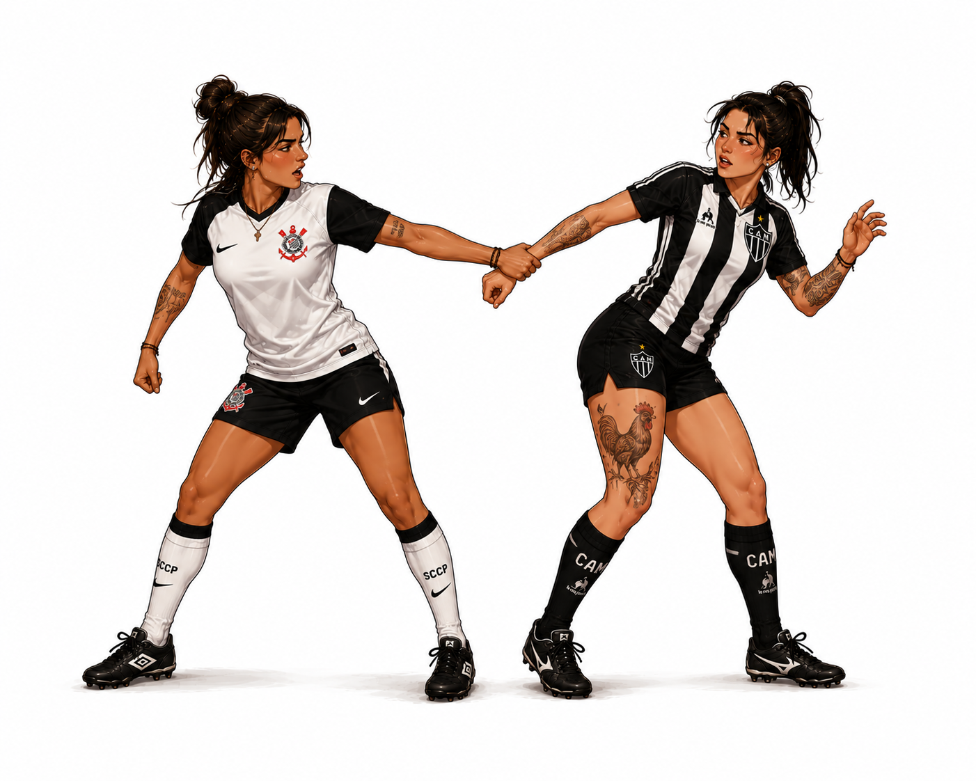 Personagens anime de Corinthians x Atl&eacute;tico-MG