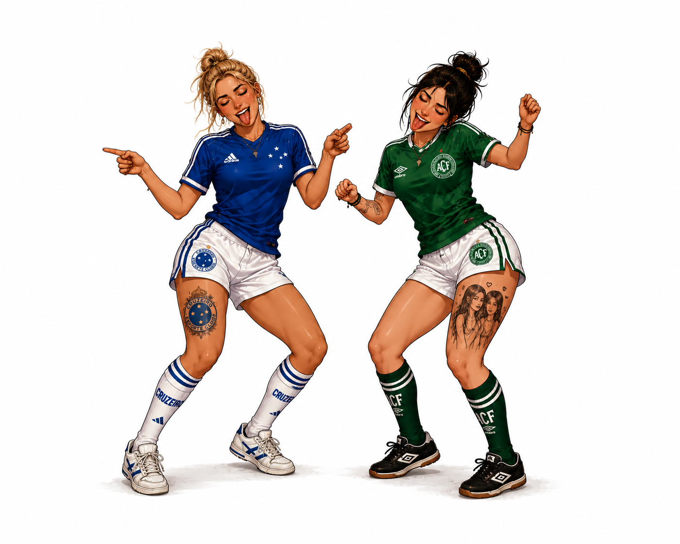 Personagens anime de Cruzeiro x Chapecoense