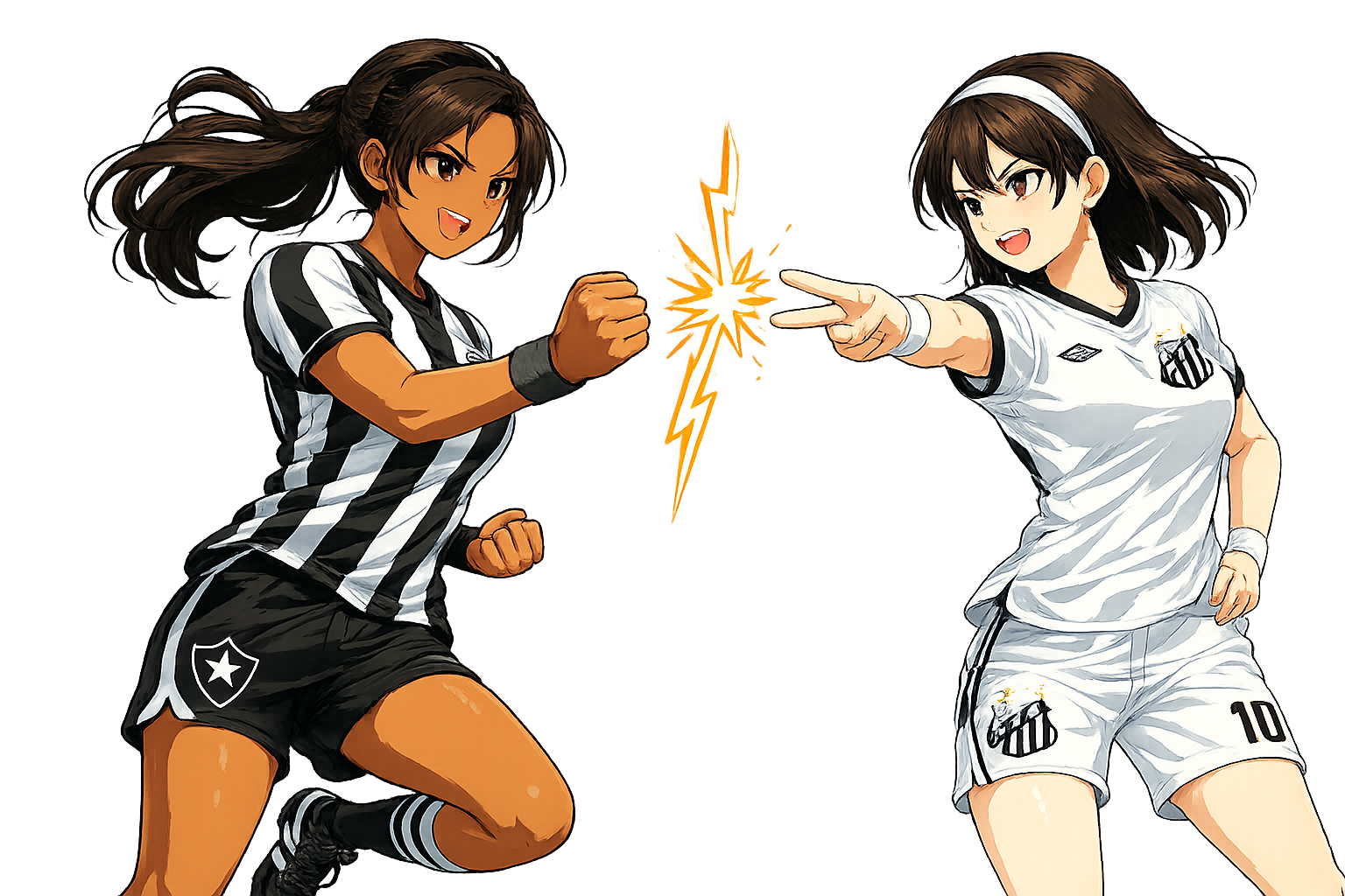 Personagens anime de Botafogo e Santos