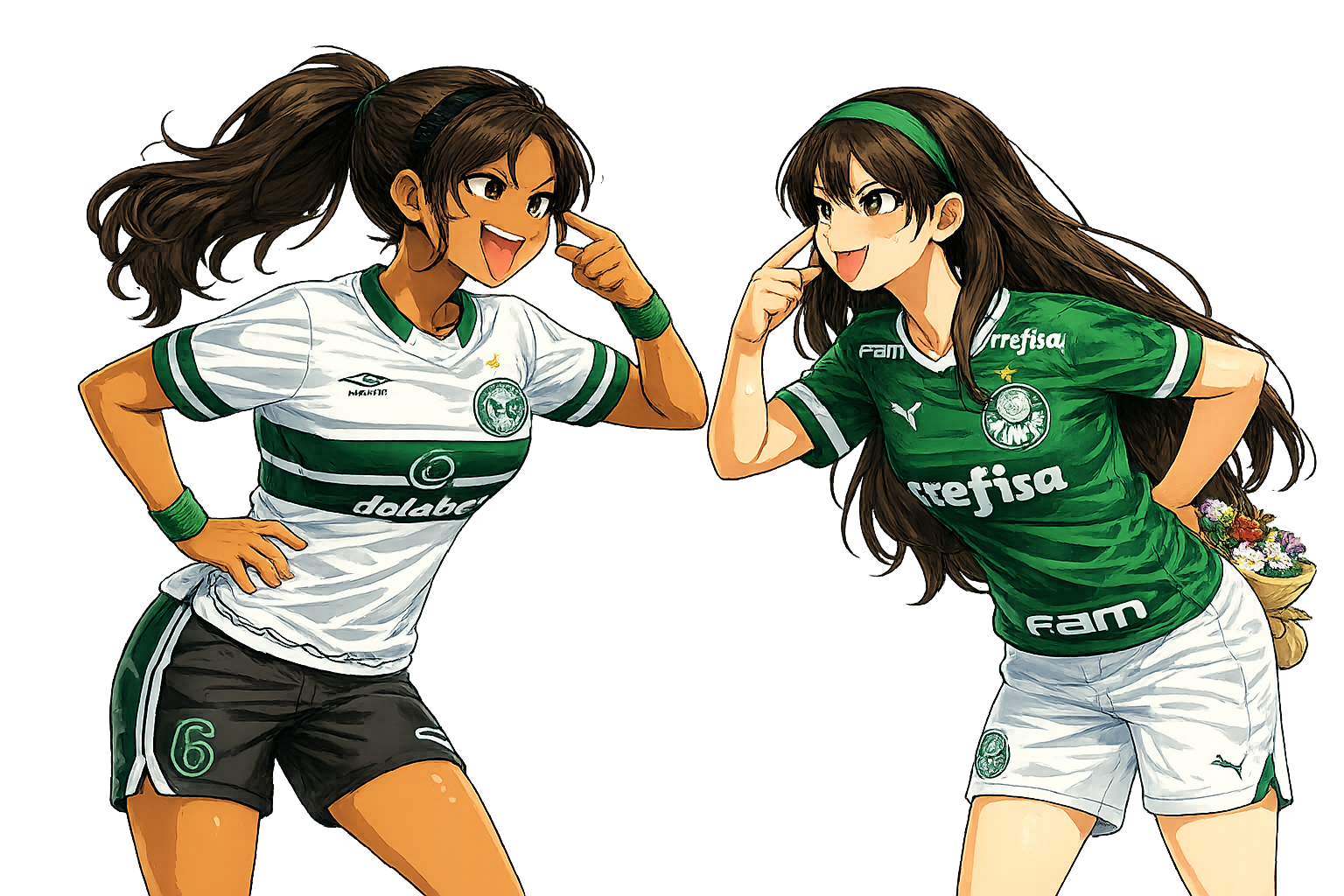 Personagens anime de Coritiba e Palmeiras