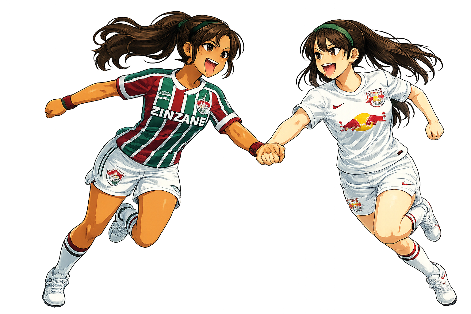 Personagens anime de Fluminense e Red Bull Bragantino
