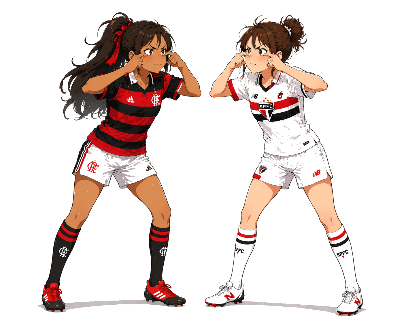 Personagens anime de Flamengo x São Paulo