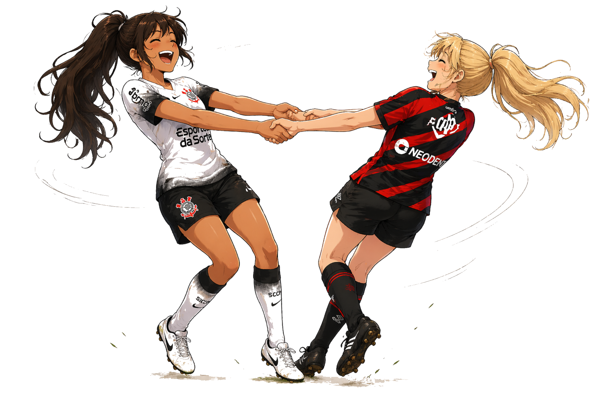 Personagens anime de Corinthians x Athletico-PR