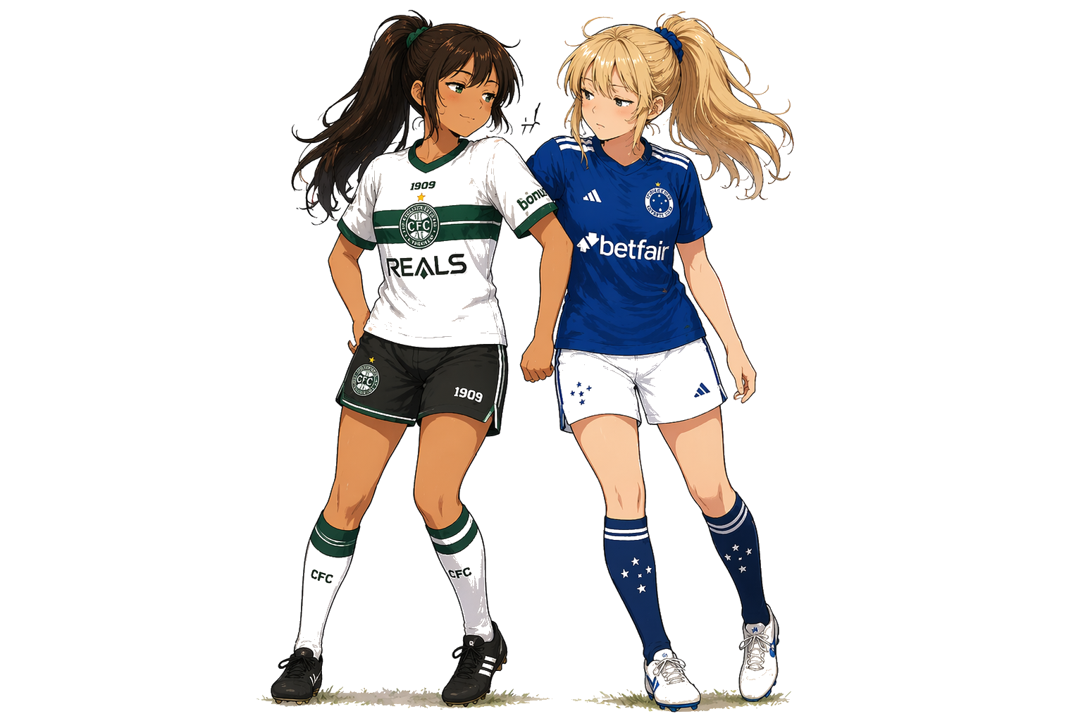 Personagens anime de Coritiba x Cruzeiro
