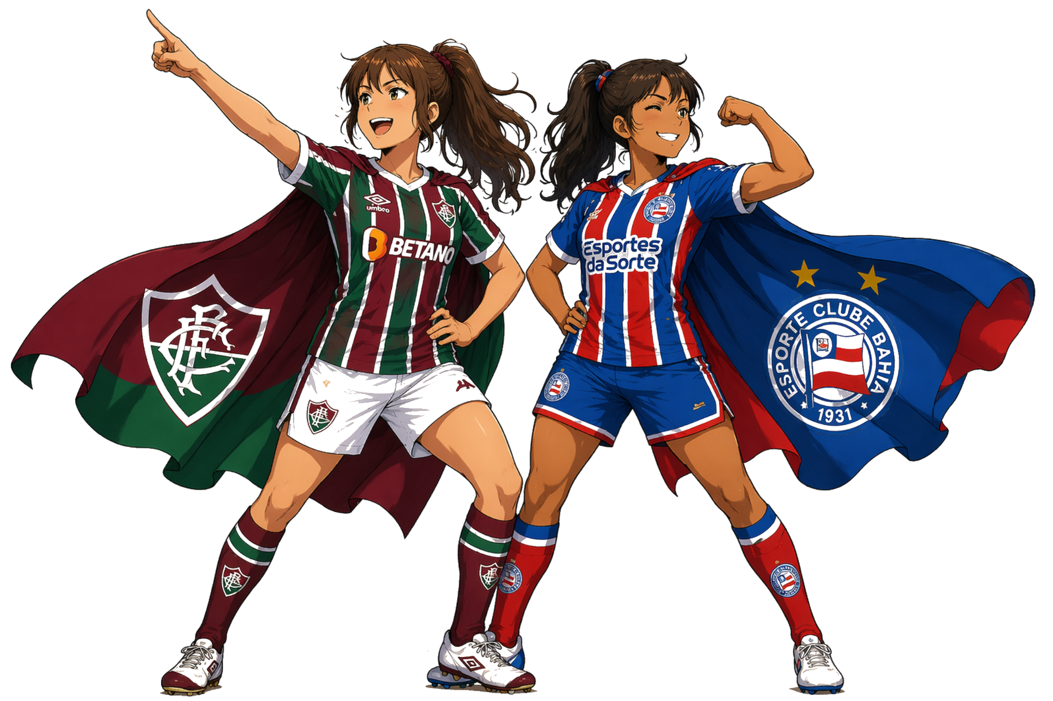 Personagens anime de Fluminense x Bahia
