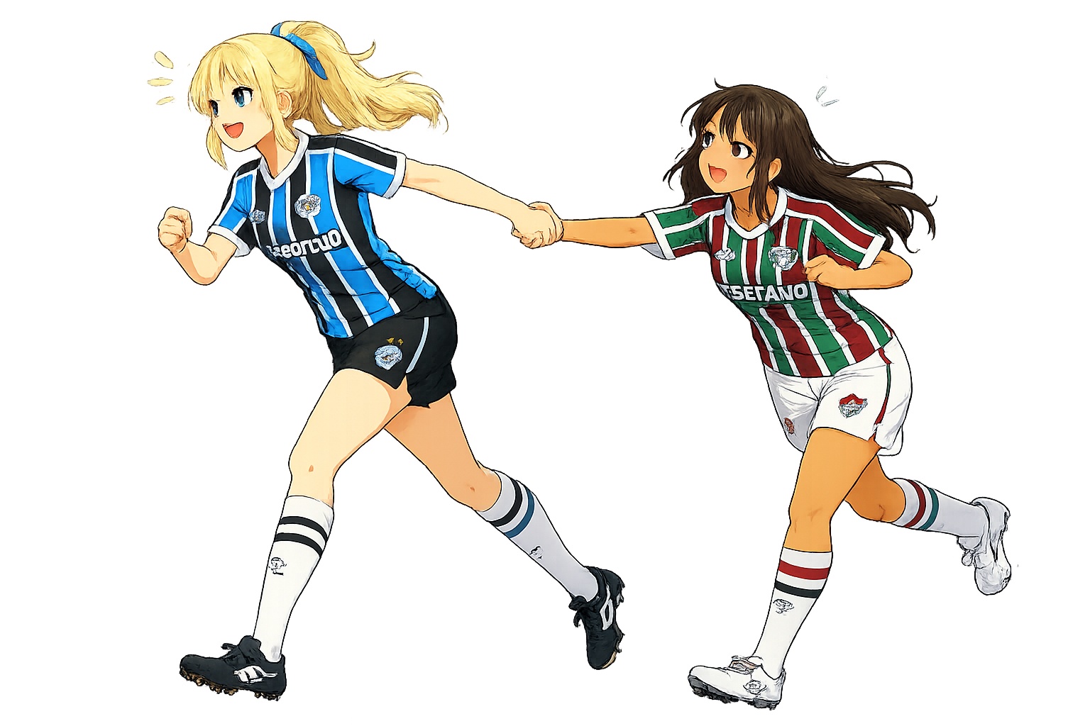 Personagens anime de Grêmio x Fluminense