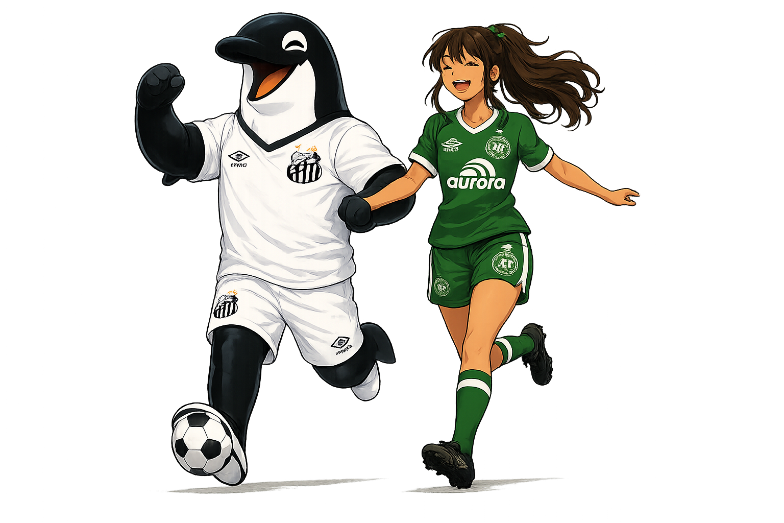 Personagens anime de Santos x Chapecoense