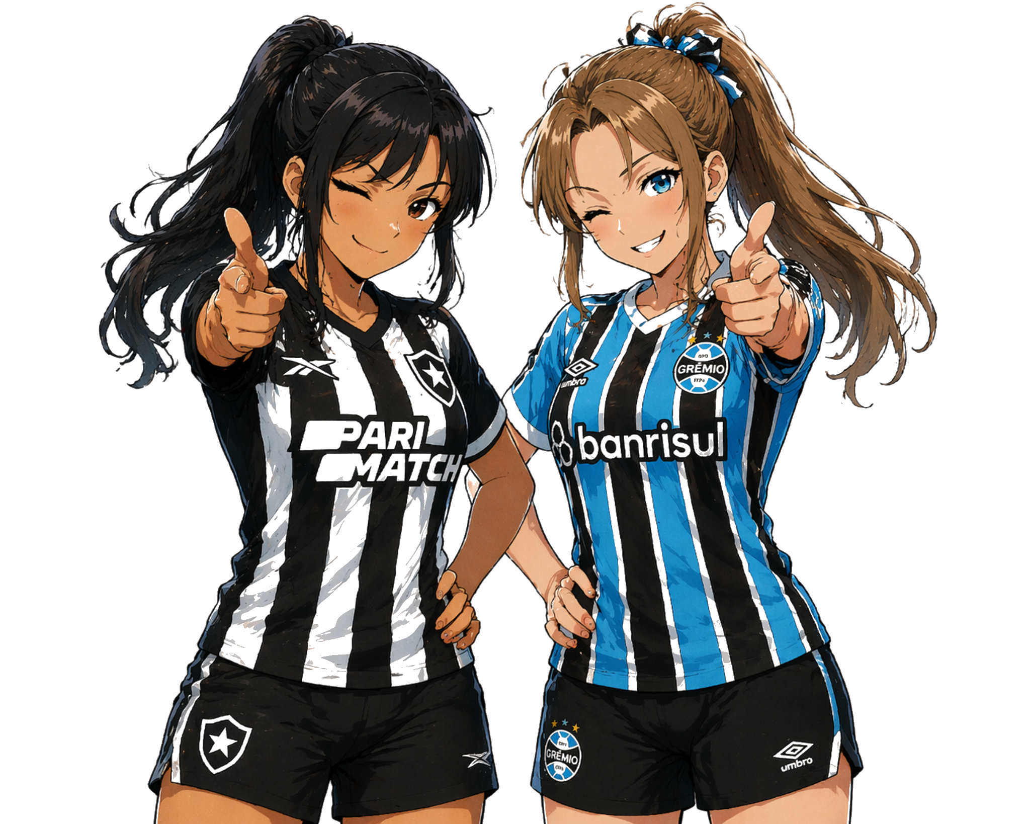Personagens anime de Botafogo x Grêmio