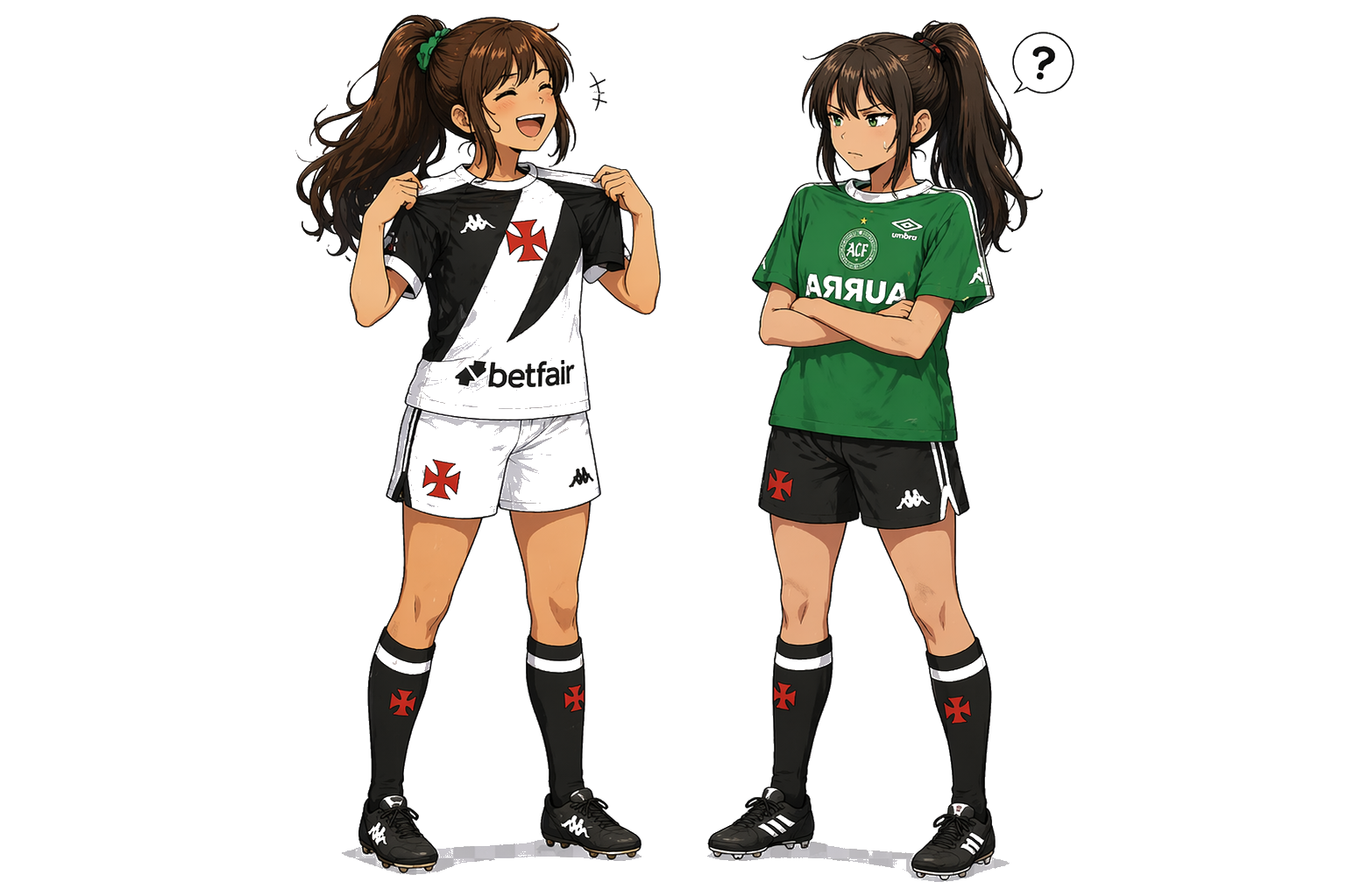 Personagens anime de Chapecoense x Vasco