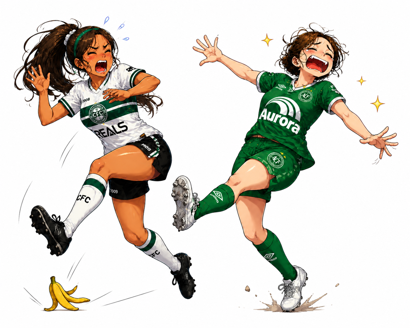 Personagens anime de Coritiba x Chapecoense