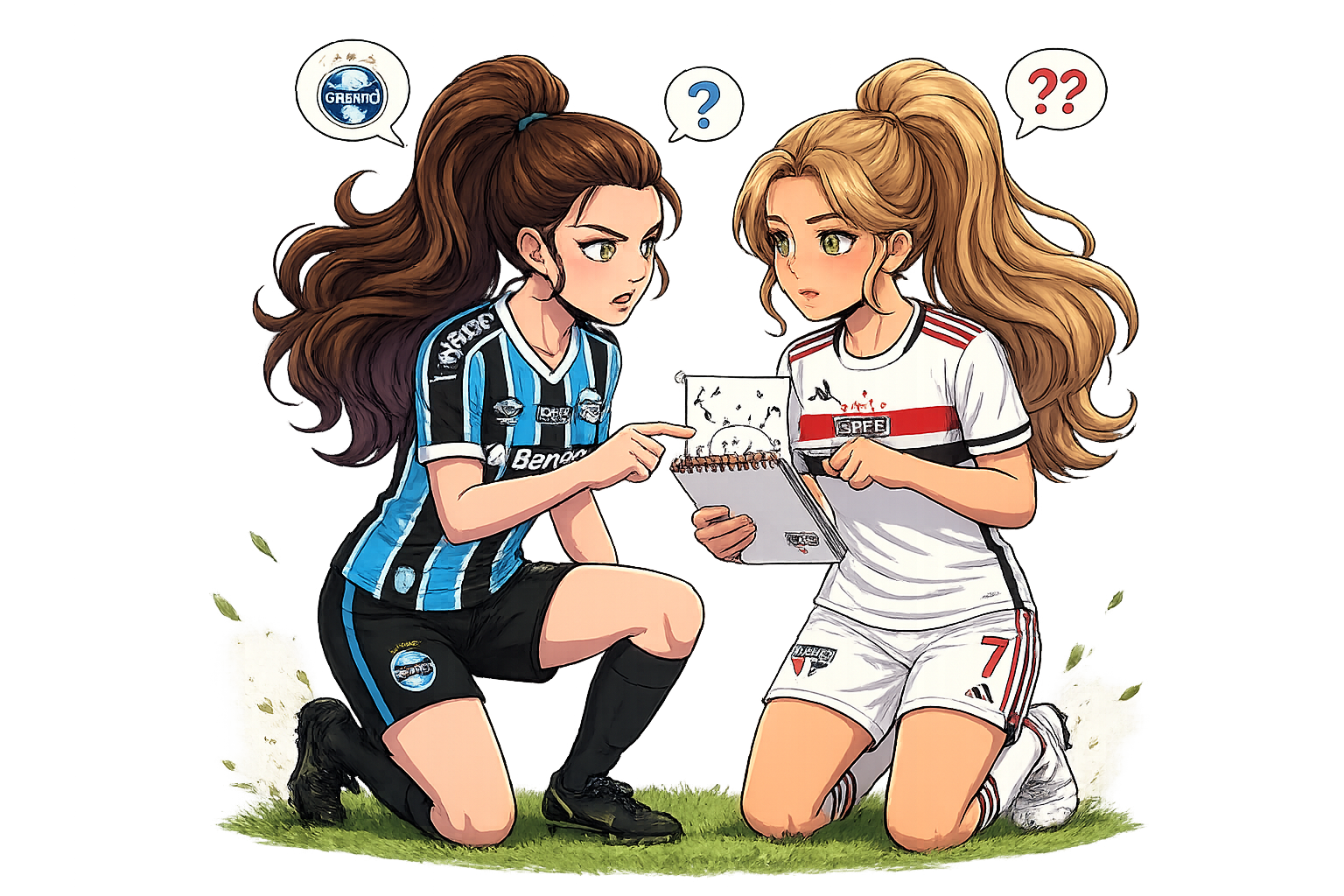 Personagens anime de Grêmio x São Paulo
