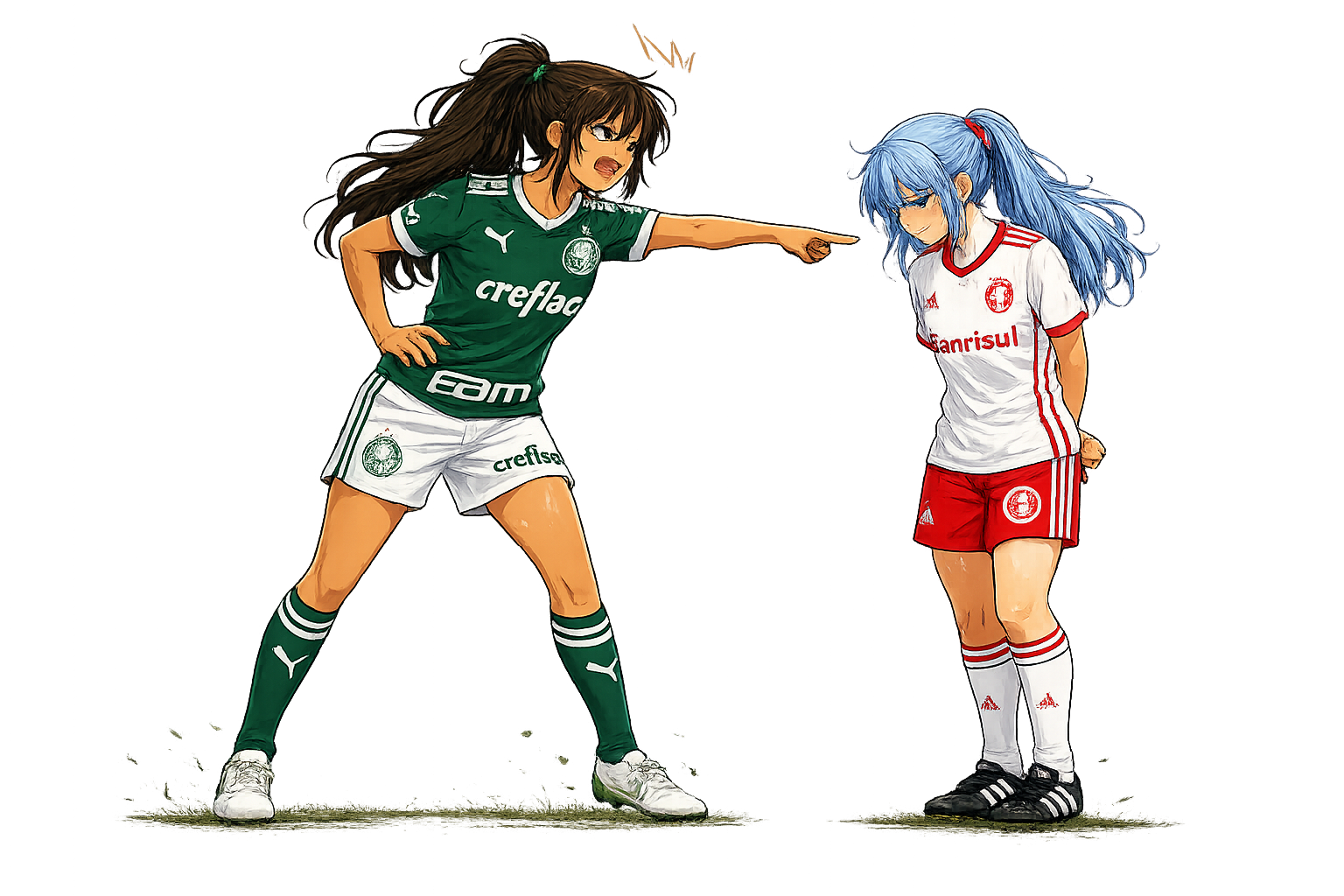 Personagens anime de Palmeiras x Internacional