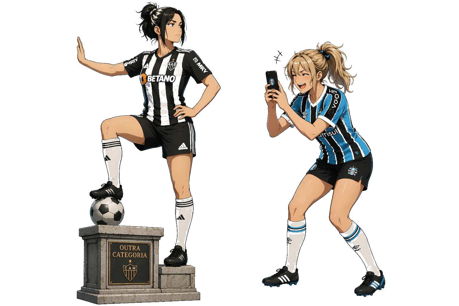 Personagens anime de Atlético-MG x Grêmio