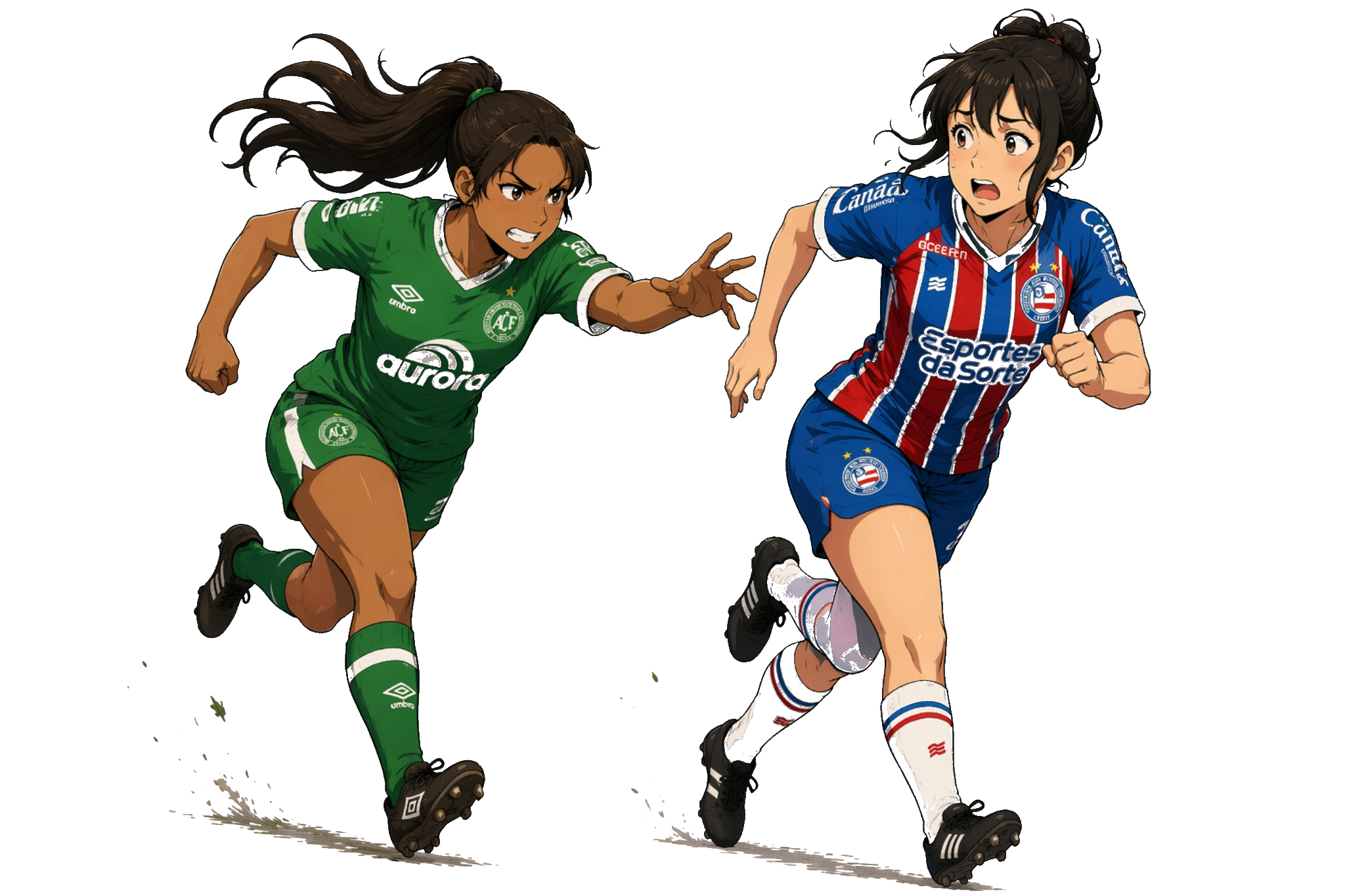 Personagens anime de Chapecoense x Bahia