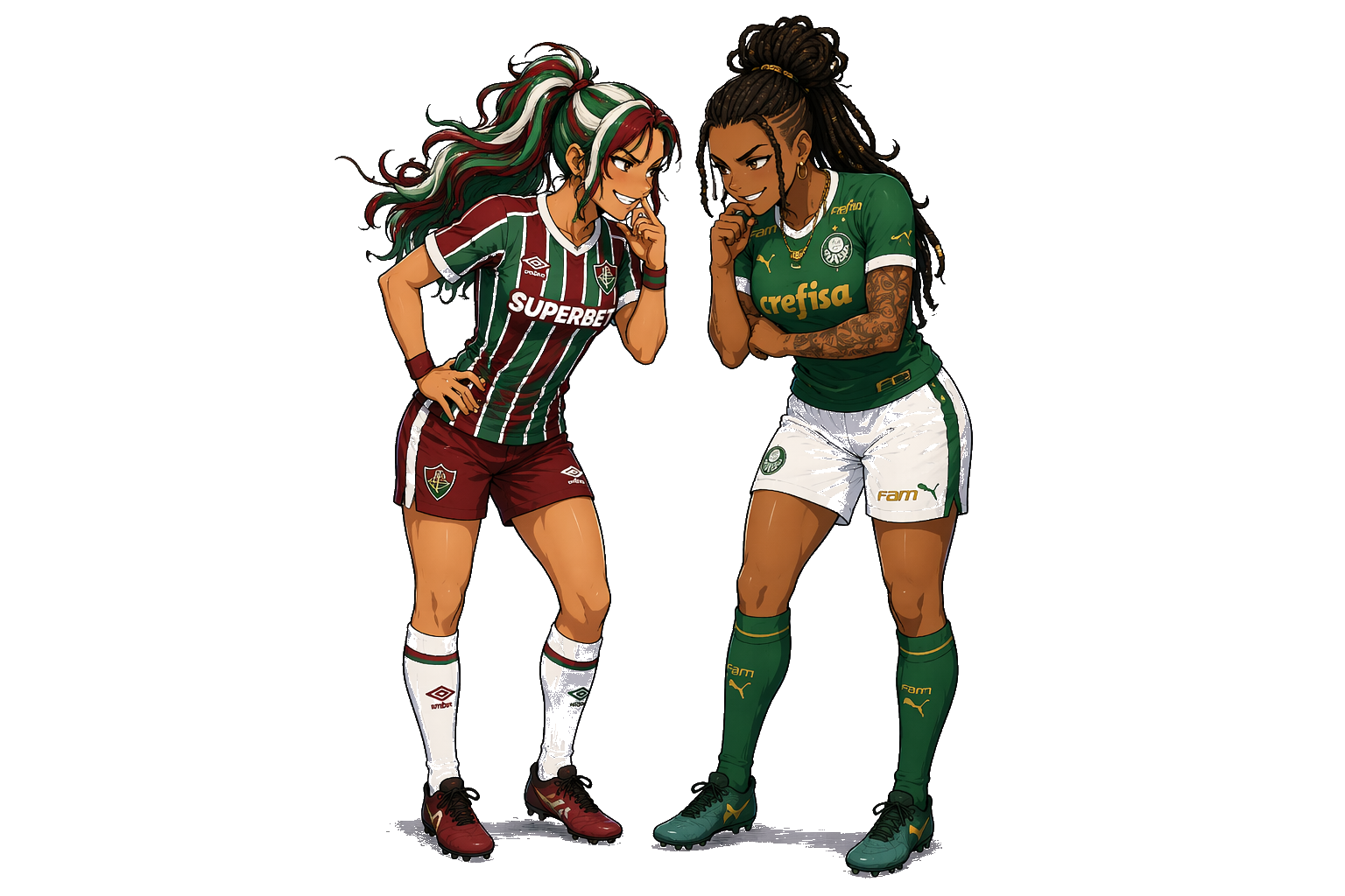 Personagens anime de Fluminense x Palmeiras
