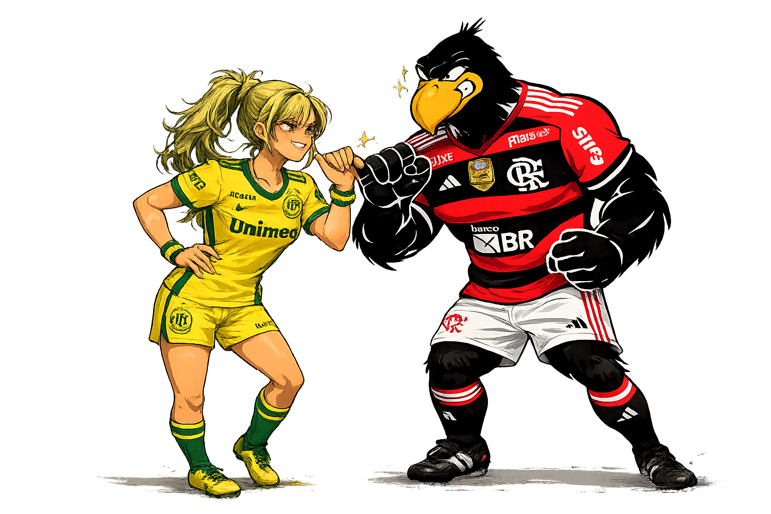 Personagens anime de Mirassol x Flamengo