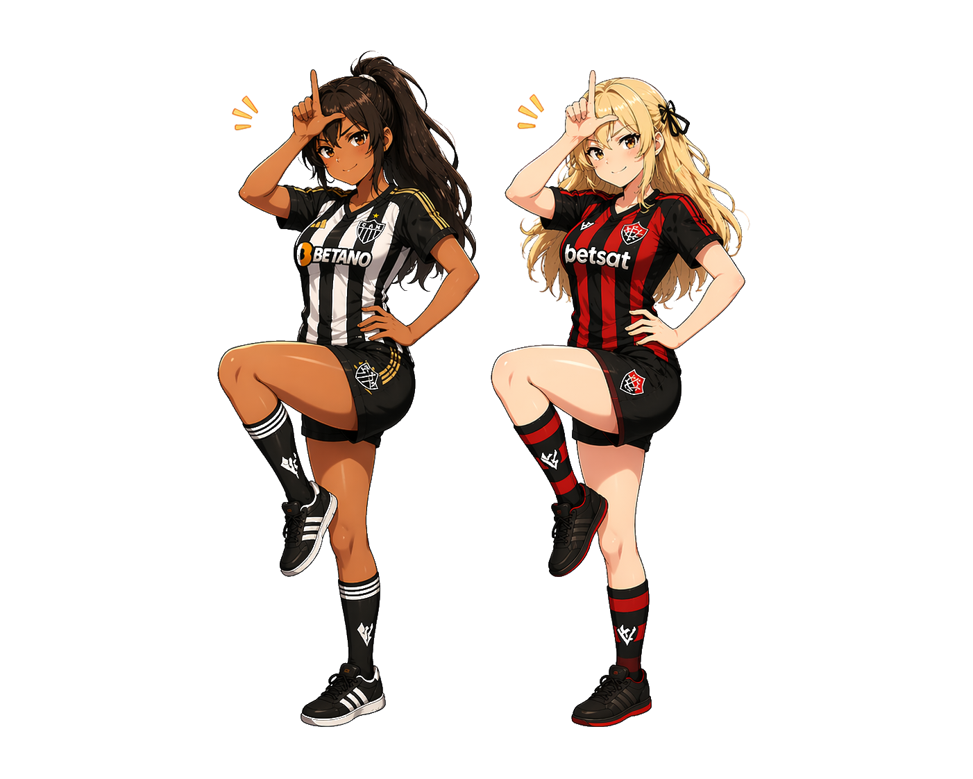 Personagens anime de Botafogo x Athletico-PR