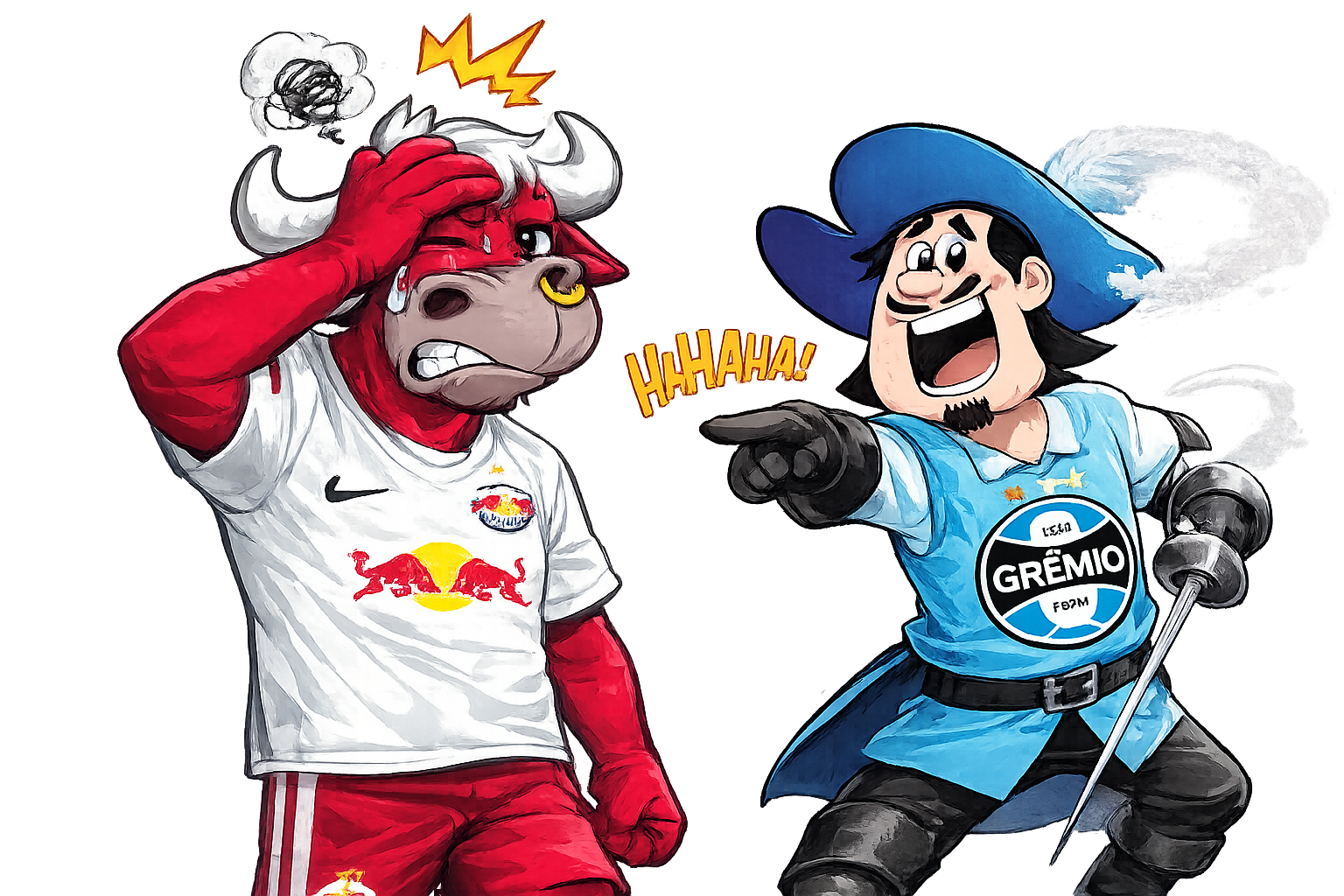Personagens anime de RB Bragantino x Grêmio