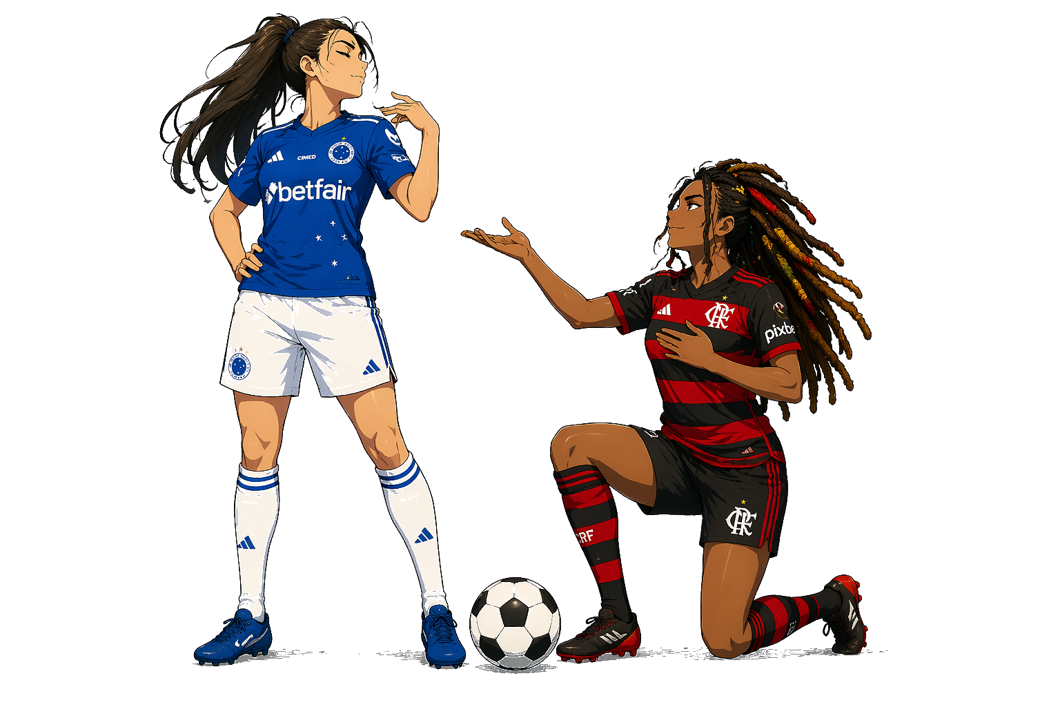 Personagens anime de Cruzeiro x Flamengo
