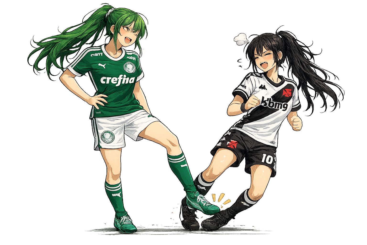 Personagens anime de Palmeiras x Vasco