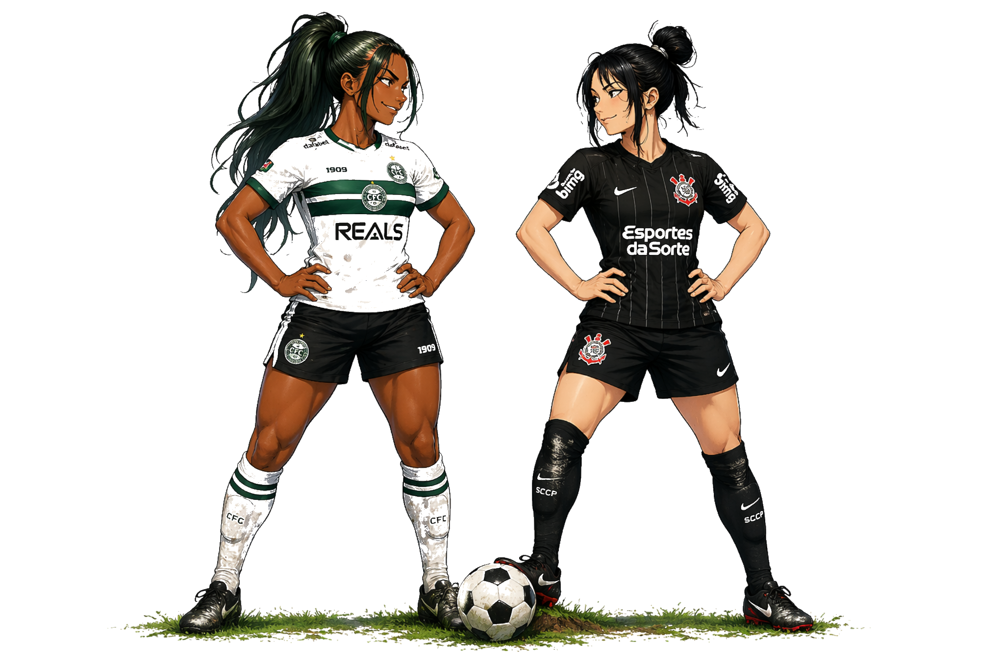 Personagens anime de Coritiba x Corinthians