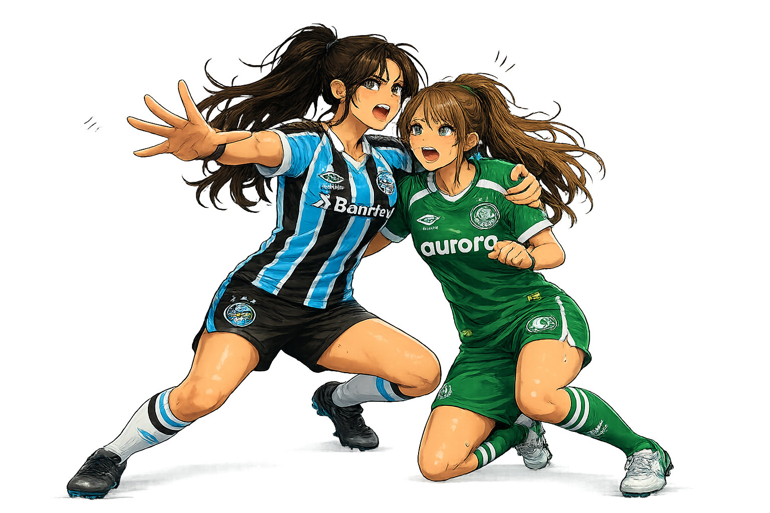Personagens anime de Grêmio x Chapecoense