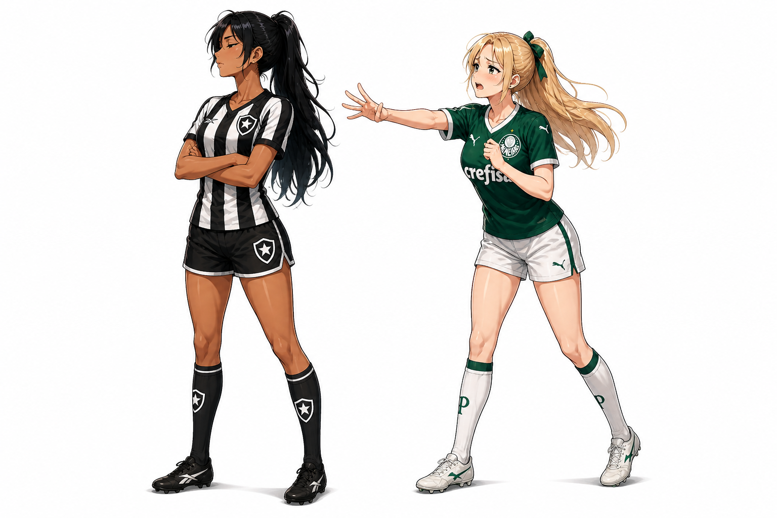 Personagens anime de Botafogo x Palmeiras