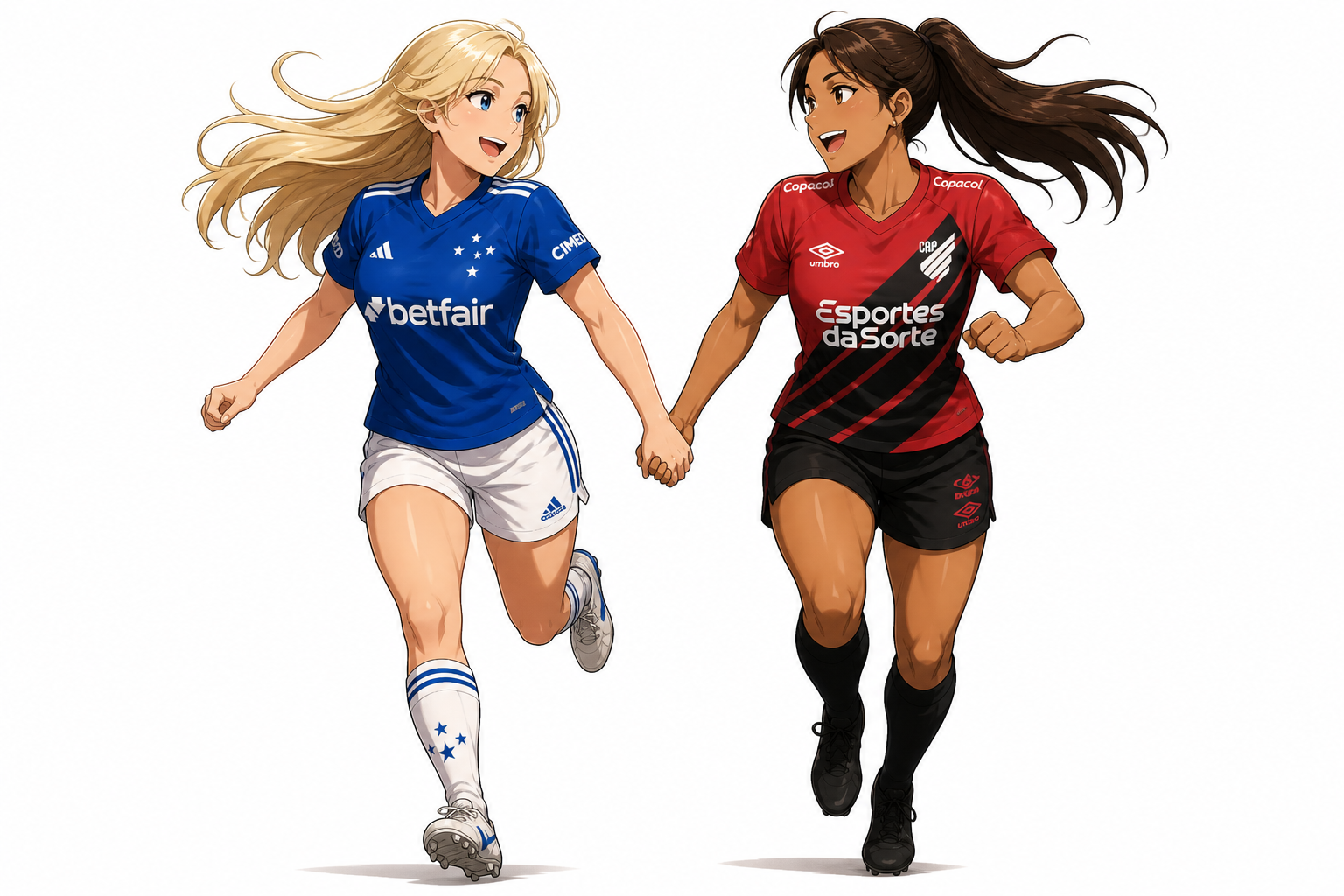 Personagens anime de Cruzeiro x Athletico-PR