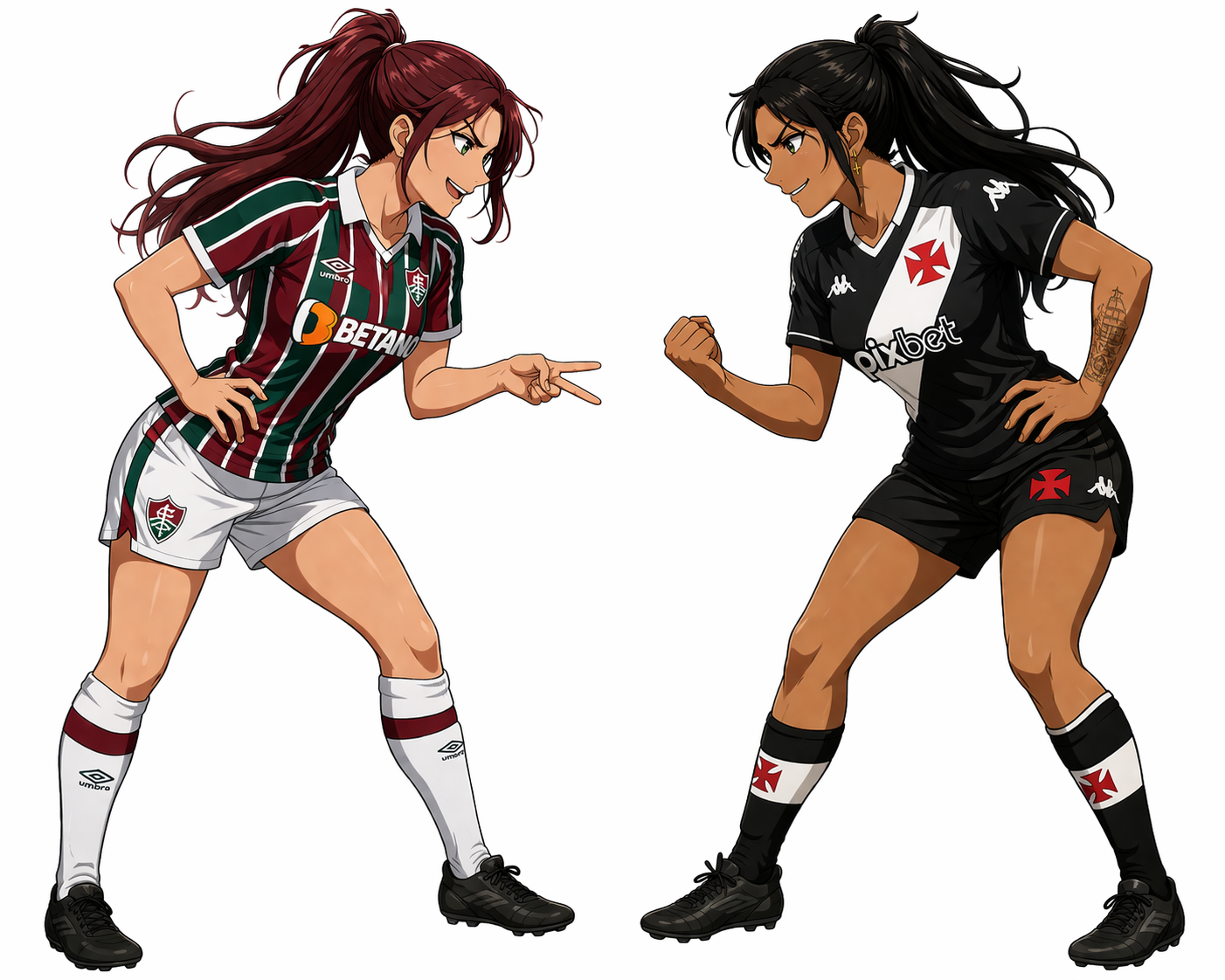 Personagens anime de Fluminense x Vasco