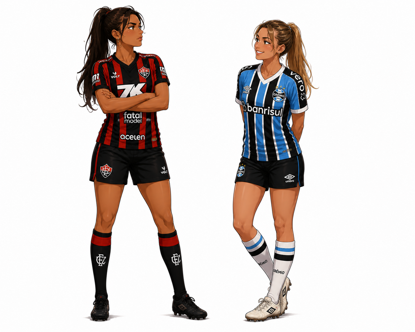 Personagens anime de Vitória x Grêmio